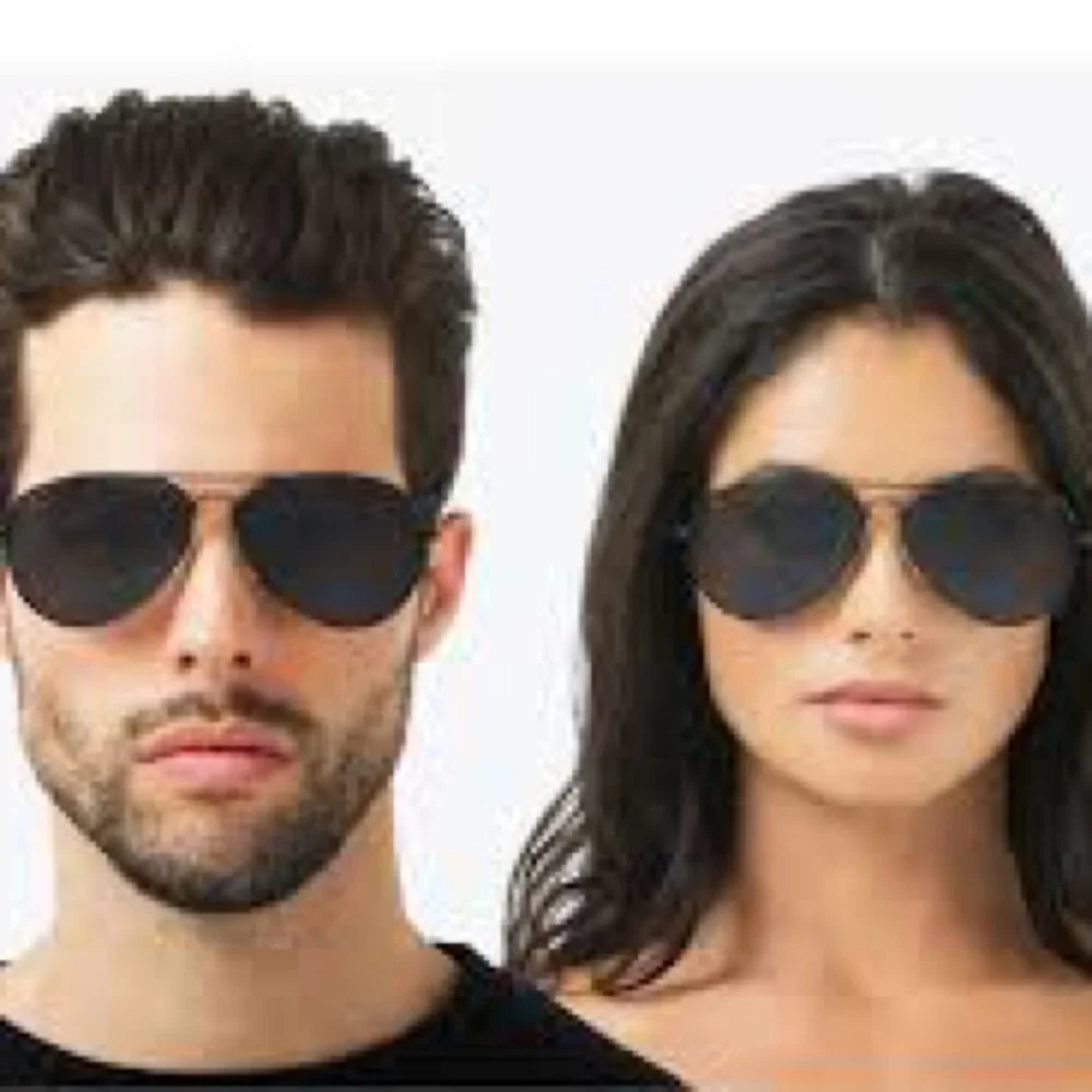 Aviator Sunglasses Black Classic Statement Unisex Mens Womens Fashion Set 2 Pair
